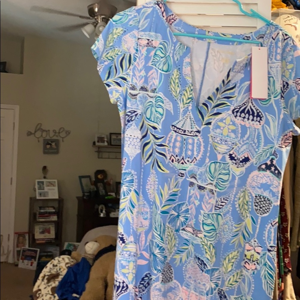 Lilly Pulitzer UPF 50 Sophiletta Dress L NWT blue